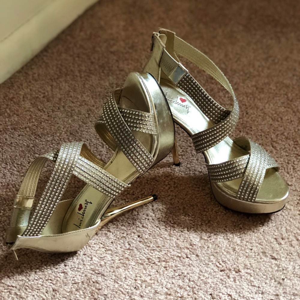 Sexy, zigzag rhinestones high heels - Picture 4 of 5